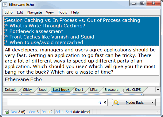 Ethervane Echo Clipboard Manager